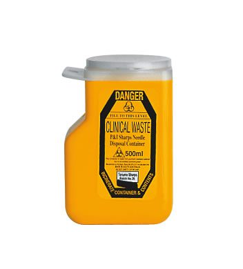 Sharps Container Non-Spill Snap-On Lid, 500 mL