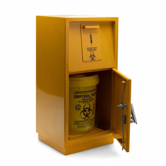 2 mm Steel Safety Keyed Lock Case for Sharp Containers 23 L