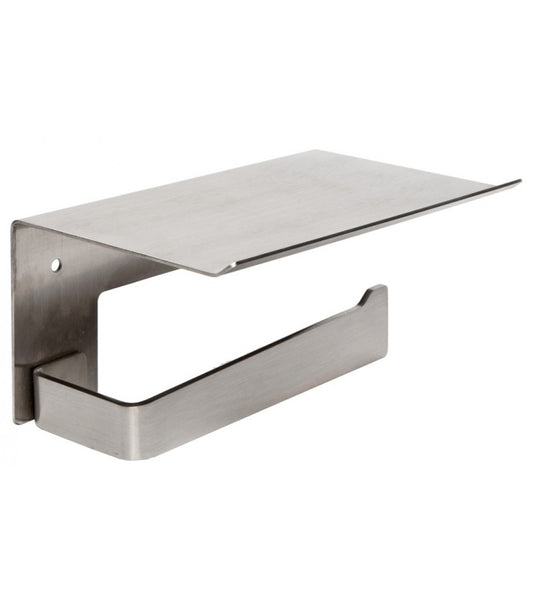 Aura Toilet Roll Holder with Shelf Satin