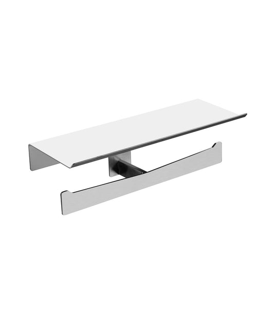 Aura Double Toilet Roll Holder with Shelf Bright