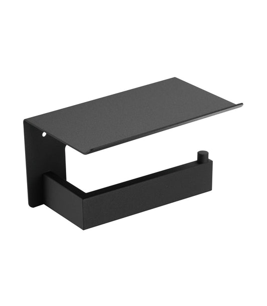 Harmonia Toilet Paper Holder with Shelf Black