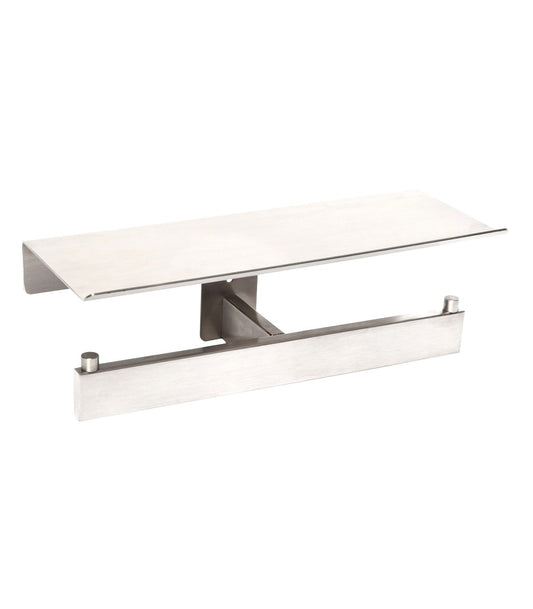 Harmonia Double Toilet Paper Holder with Shelf Bright