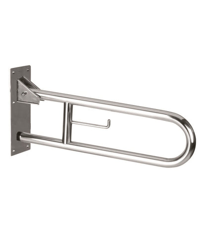 Mediclinics Swing-Up Grab Bar with Built-In Toilet Paper Holder
