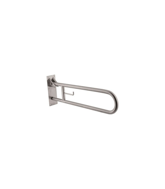 Swing-up grab bar satin