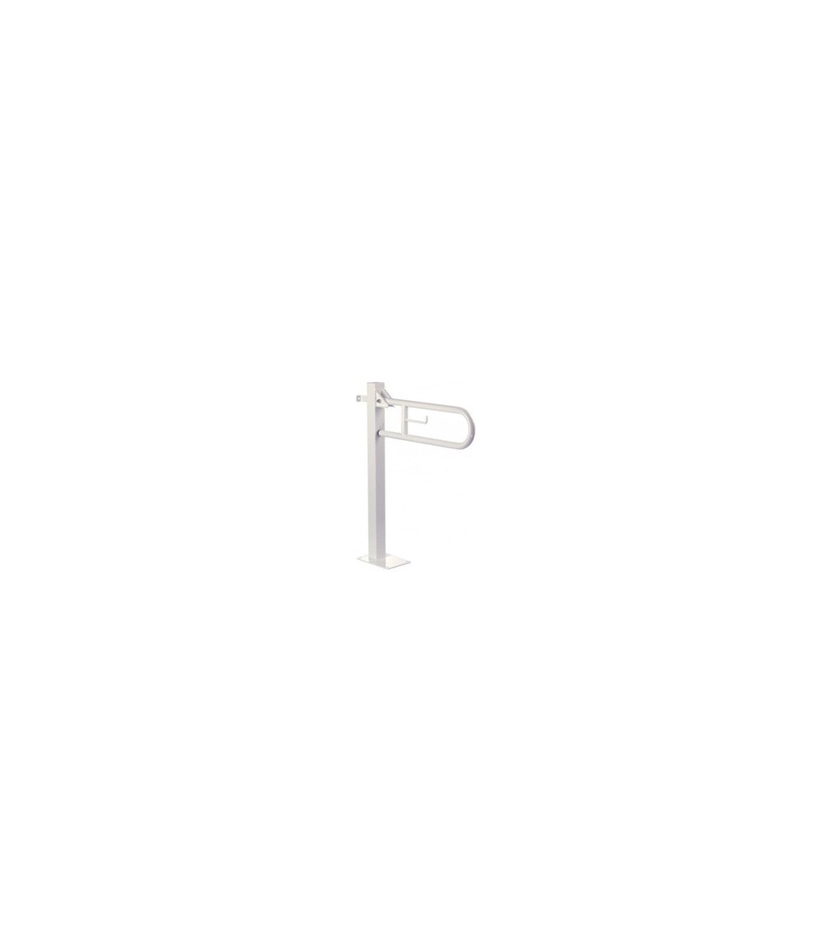 Swing-up grab bar fixed column white epoxy
