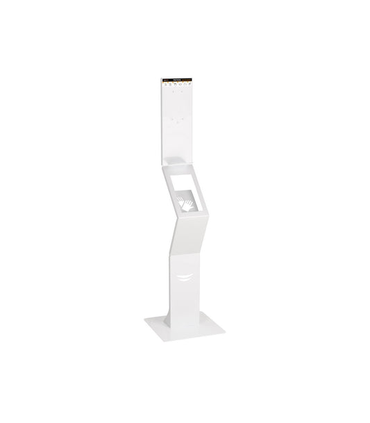White Steel Hand Sanitizing Station with Epoxy Finish