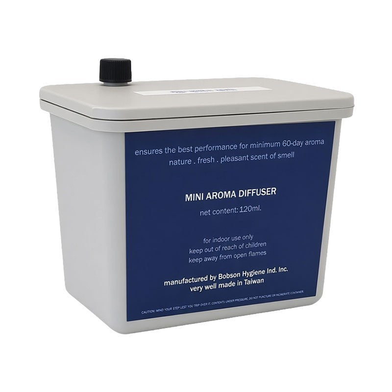 Hospeco ARO-120 120mL concentrated fragrance mist refill in a grey rectangular container for scenting systems.
