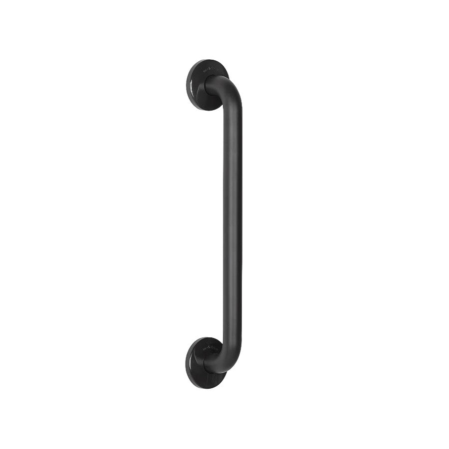 Hospeco Mediclinics 540mm straight grab bar in matte black stainless steel with concealed wall mounting brackets.