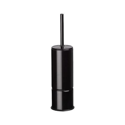 Hospeco Mediclinics black epoxy toilet brush holder with a sleek cylindrical design for modern hotel bathrooms.