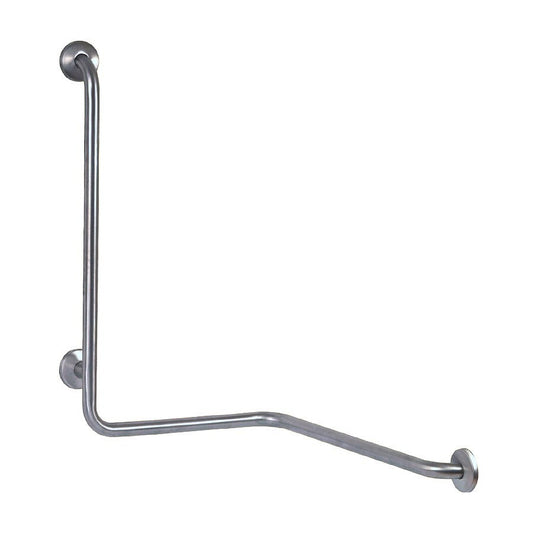 Hospeco Mediclinics left-side 90-degree angled stainless steel grab bar with concealed wall fixings
