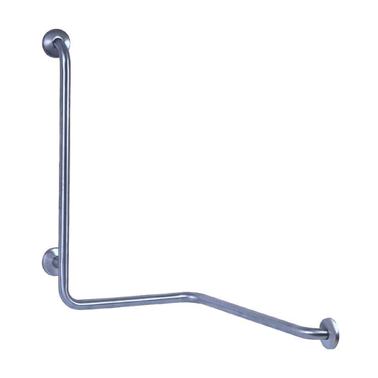 Hospeco Mediclinics left-side 90-degree angled stainless steel grab bar with concealed wall fixings