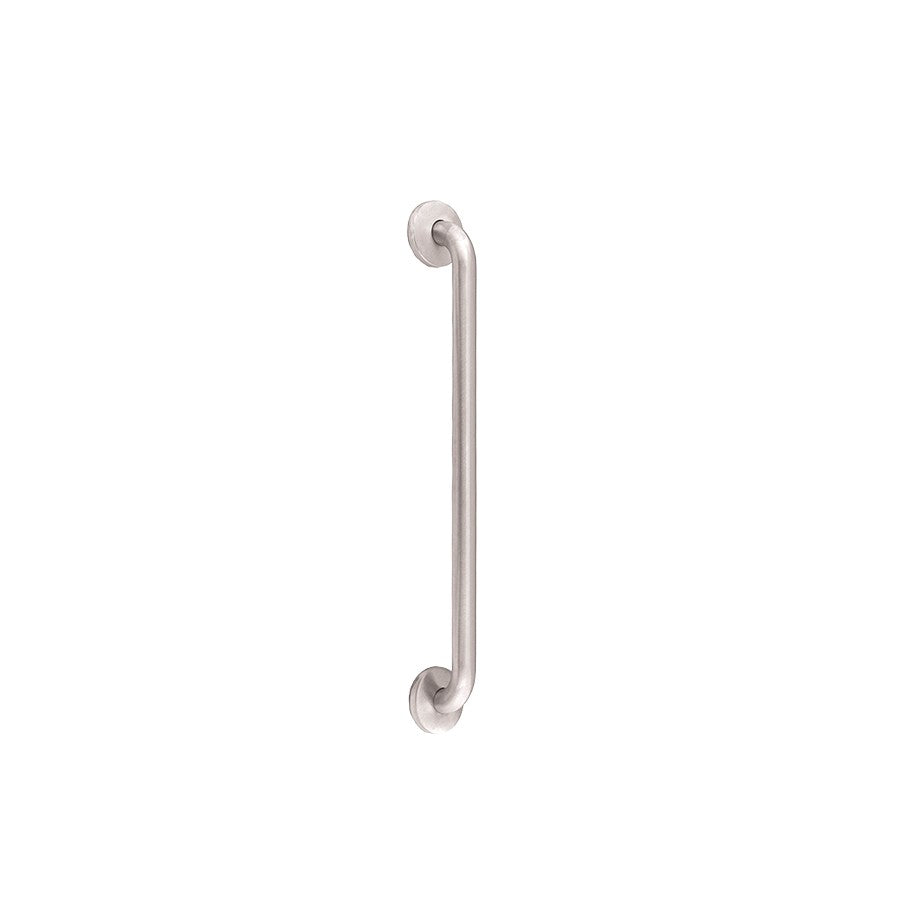 Hospeco Mediclinics 692mm straight grab bar in durable AISI 304 stainless steel for bathroom safety and accessibility.