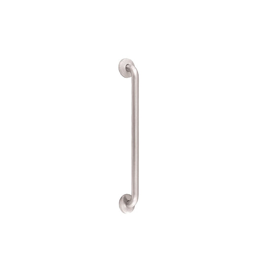 Hospeco Mediclinics 692mm straight grab bar in durable AISI 304 stainless steel for bathroom safety and accessibility.