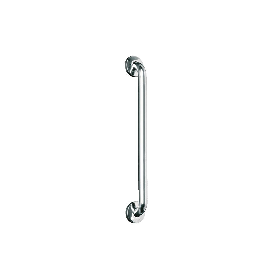 Hospeco Mediclinics 692mm straight grab bar made of durable satin finish AISI 304 stainless steel for bathroom safety.