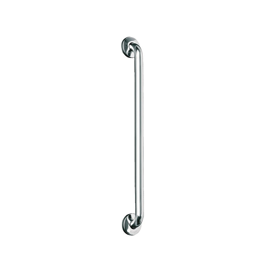 Hospeco Mediclinics 842mm straight grab bar in durable AISI 304 stainless steel for bathroom safety and accessibility.