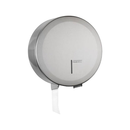 Hospeco Mediclinics circular stainless steel toilet paper dispenser for high-traffic public washrooms