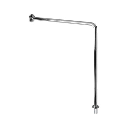 Hospeco Mediclinics wall-to-floor stainless steel grab bar for bathroom safety and mobility support.