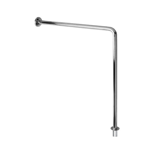 Hospeco Mediclinics wall-to-floor stainless steel grab bar for bathroom safety and mobility support.