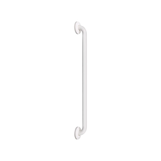 Hospeco Mediclinics 695mm straight white stainless steel grab bar with concealed wall brackets for bathroom safety.