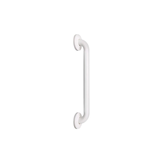 Hospeco Mediclinics 390mm straight bathroom grab bar in white epoxy finish with concealed wall mounting brackets.