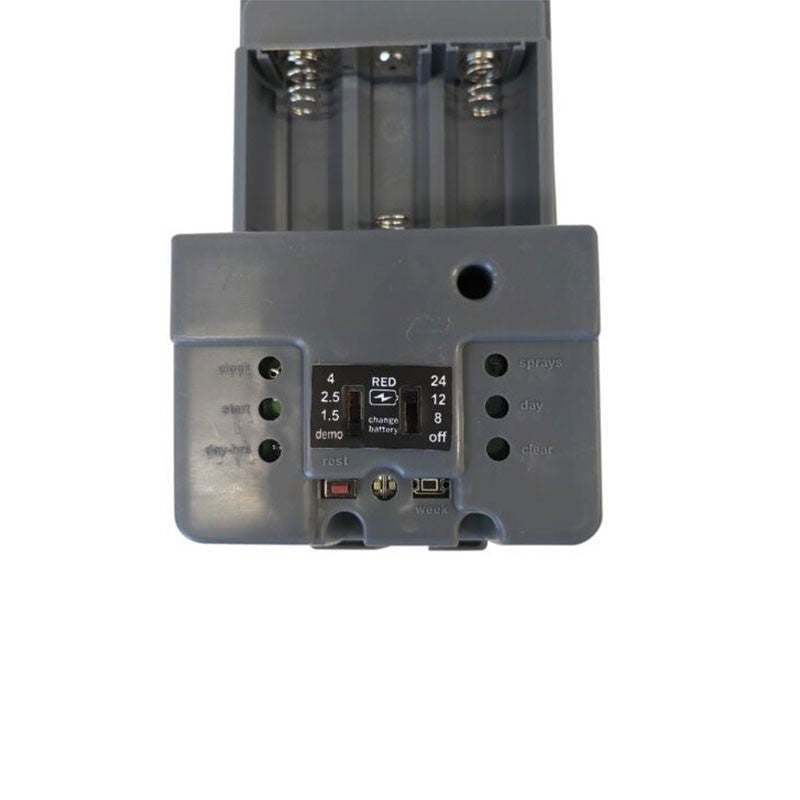 Hospeco MS-280 scenting diffuser control panel with battery compartment and adjustable settings for fragrance intensity
