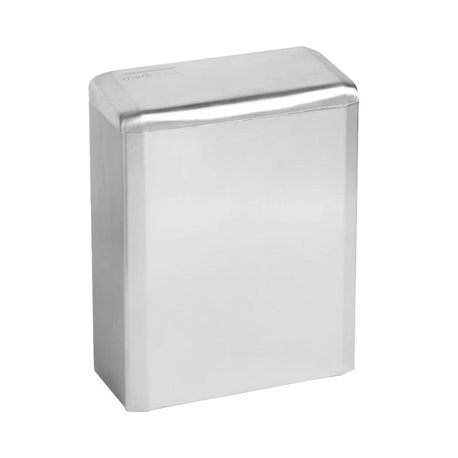 Hospeco 6L bright stainless steel sanitary napkin disposal bin with a durable, vandal-resistant design.