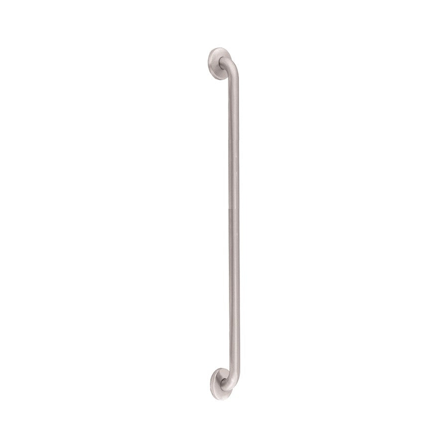 Hospeco 1200mm straight grab bar made of durable AISI 304 stainless steel with a satin finish for bathroom safety.