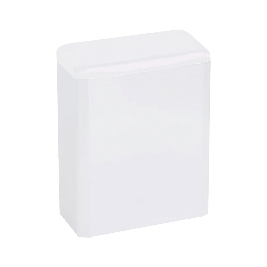 Hospeco 6L white epoxy sanitary napkin disposal bin with a durable, vandal-resistant design for public restrooms.