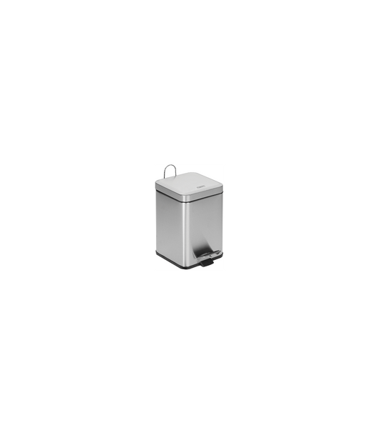 6L Satin Stainless Steel Square Pedal Bin