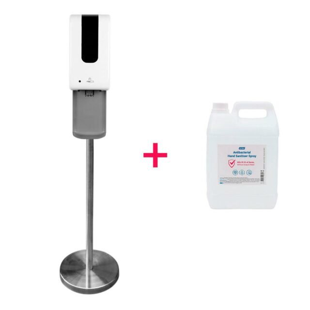 Automatic Spray Hand Sanitiser Station + 4 L Spray Refill