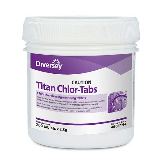 Titan Chlor-Tabs Disinfectant Cleaner 200 tablets x 2.5 g – Hospeco