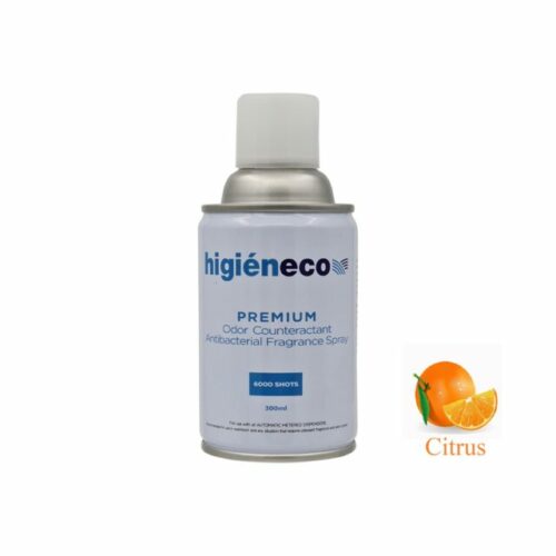 Higieneco Citrus Aerosol Air Freshener Automatic Fragrance Refill, Antibacterial, 300 mL