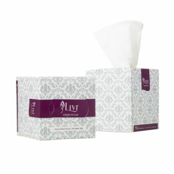 Livi Impressa Facial Tissue Cube Box, with Shea Butter, 3ply 65s - 3301