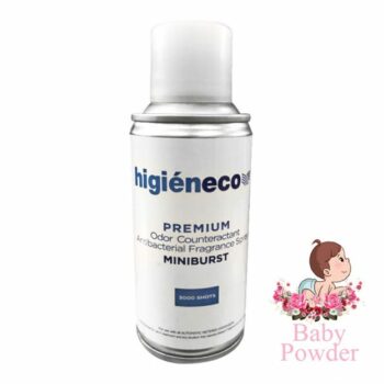 Higieneco MiniBurst 1.0 Baby Powder Automatic Aerosol Air Freshener Fragrance Refill, Antibacterial, 3000 Sprays, 110 mL