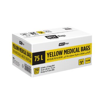 Best Hygiene 75 L Yellow Medical Bags, 250 Bags