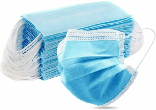 50 PCS Blue Face Masks, Non Woven Thick 3-Layers Breathable Facial Masks with Adjustable Ear loop, Mouth and Nose Cover TGA Certified