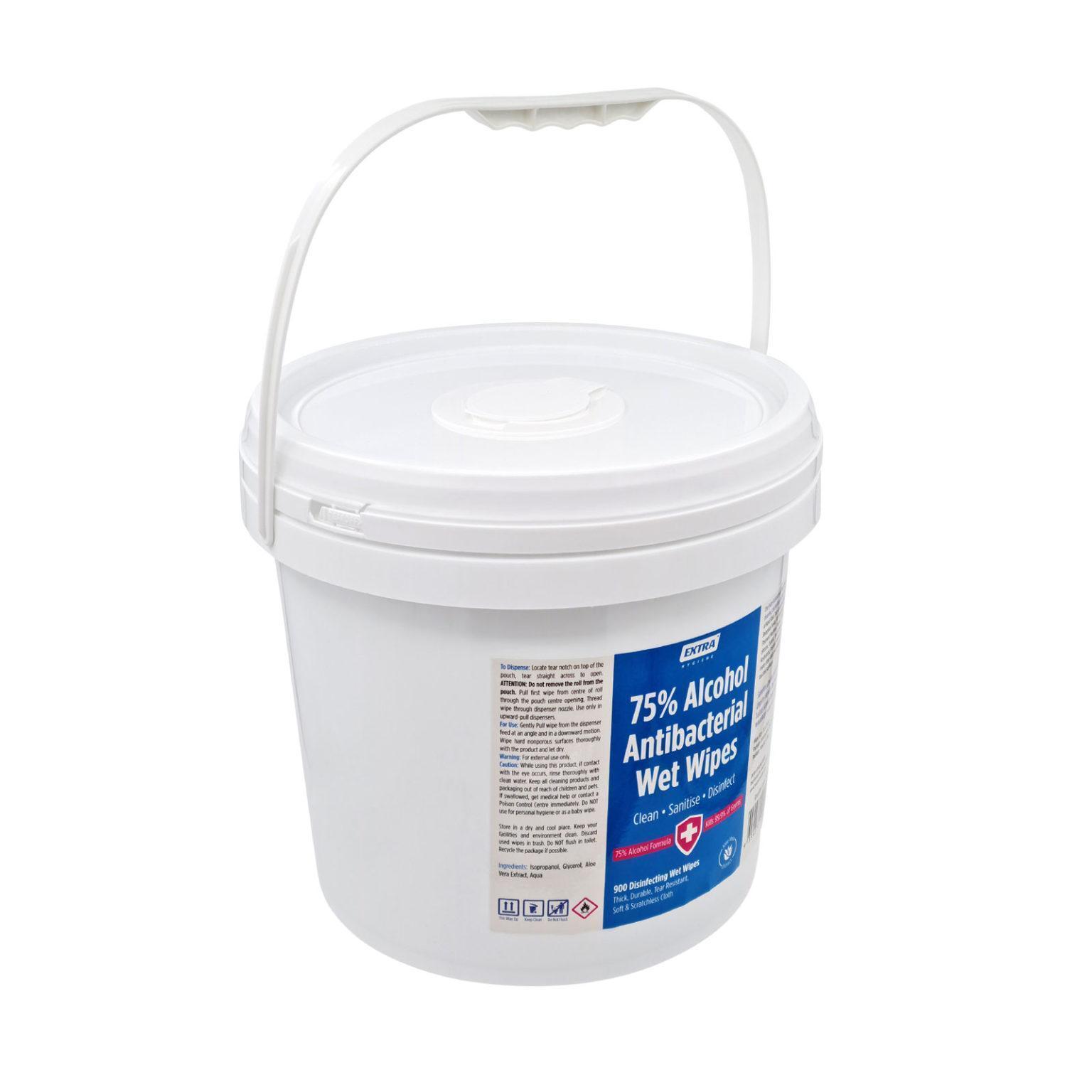 Extra 75% Alcohol Antibacterial Wet Wipe Dispenser Bucket with Handle