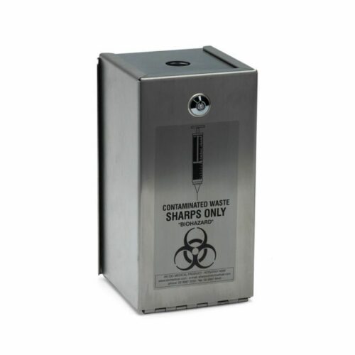1.5 mm Stainless Steel Safety Hinged Case for Sharps Container 2 L