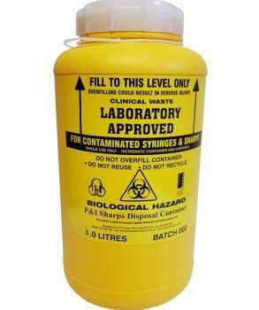 Sharps Container Laboratory Approved 5 L Non-Spill with Screw Top Lid