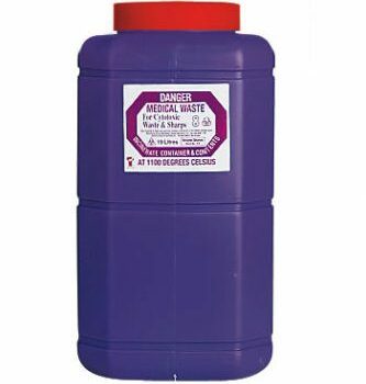 Sharps Container Cytotoxic 19 L Large Lid