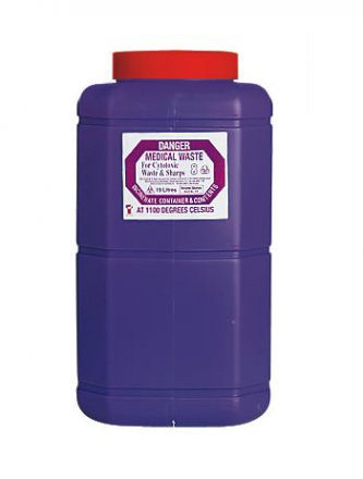 Sharps Container Cytotoxic 19 L Large Lid