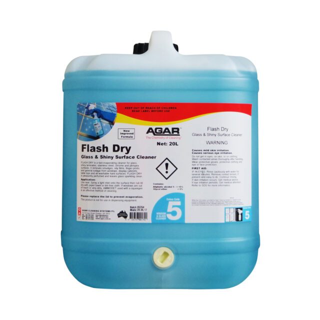Agar Flash Dry Glass and Shiny Surface Cleaner, 20 L