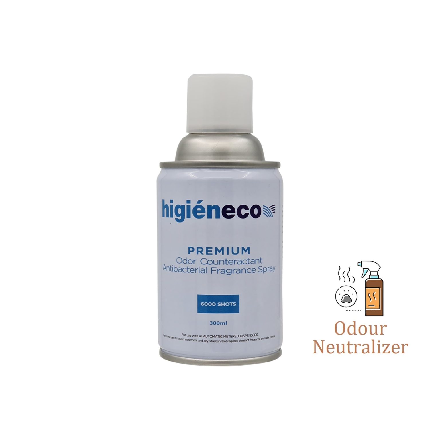 07756-Higieneco-Odour-Neutralizer-Automatic-Spray-Air-Freshener-Fragrance-Refill-Antibacterial-Aerosol-Can-Cap-300mL