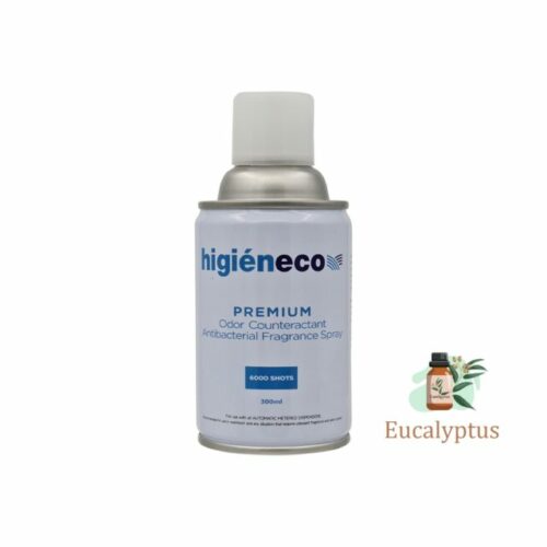 Higieneco Eucalyptus Aerosol Air Freshener Automatic Fragrance Refill, Antibacterial, 300 mL, 6000 Sprays