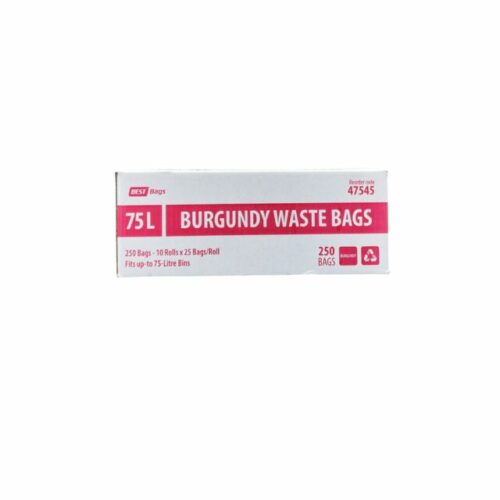 75 L Burgundy Waste Bags 250 count