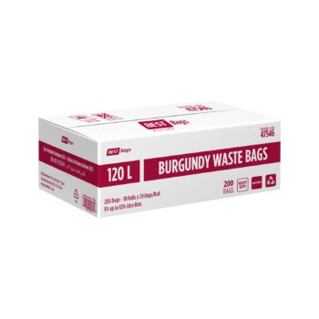 Best Hygiene 120 L Burgundy Waste Bags, 200 Bags