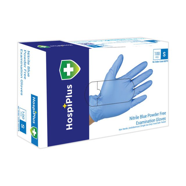 HospiPlus Nitrile Powder-Free Gloves, Blue, Extra Large