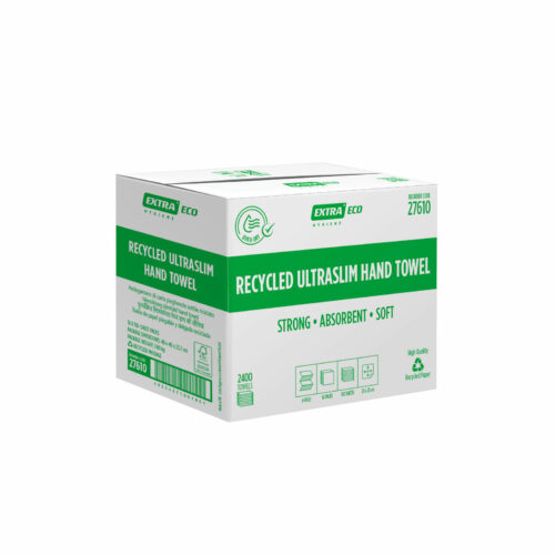 Recycled Paper Bathroom Essentials, Ultraslim Hand Towel, 2400 Sheets