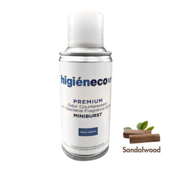 Higieneco MiniBurst 2.0 Sandalwood Automatic Aerosol Air Freshener Fragrance Refill, Antibacterial, 160 mL
