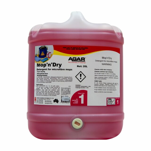 Agar Mop'N'Dry Detergent for Microfibre Mops, 20L